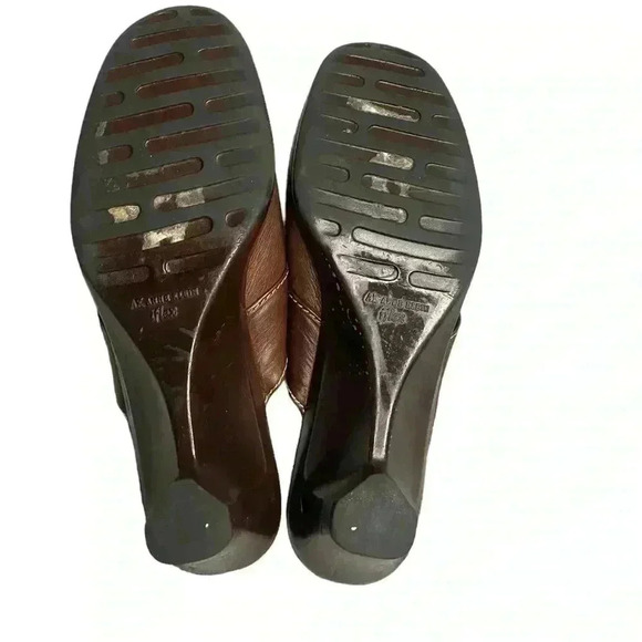 Anne Klein iflex women’s Brown Leather Akviva Slip On Shoes Mules Size 8 prelove - Picture 4 of 7